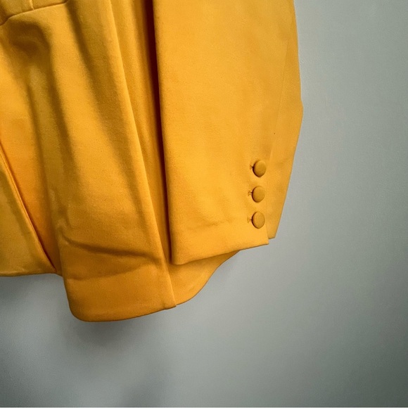 New ELOQUII Peplum Stretch Work Blazer Marigold Yellow Plus 26 Double Breasted - Picture 5 of 16